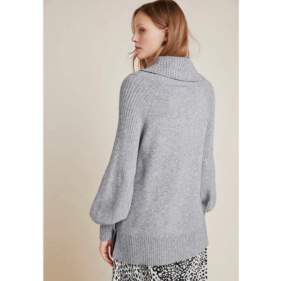 Anthropologie Women’s S Oversized Gray Paloma Long Sleeve Knitted Sweater - Picture 2 of 8